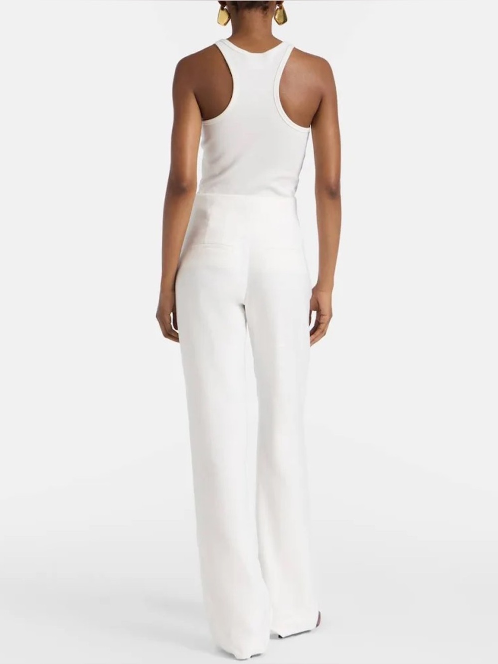Veronica Beard Jude Wide-Leg Pants in White 8 - Picture 10 of 11
